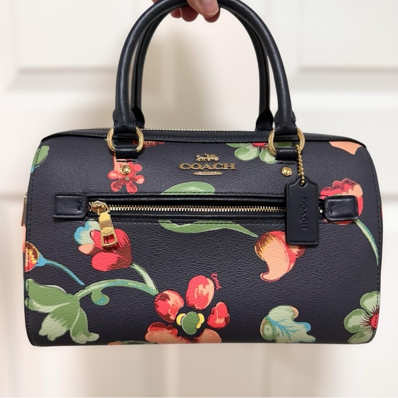 Coach Handbags - Coach Rowan Satchel Crossbody Dreamy Land Floral Pebbled Leather NWOT